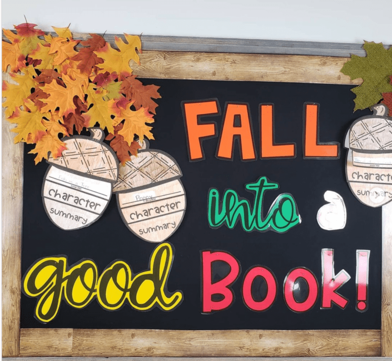 Fall Into a Good Book fall bulletin boards