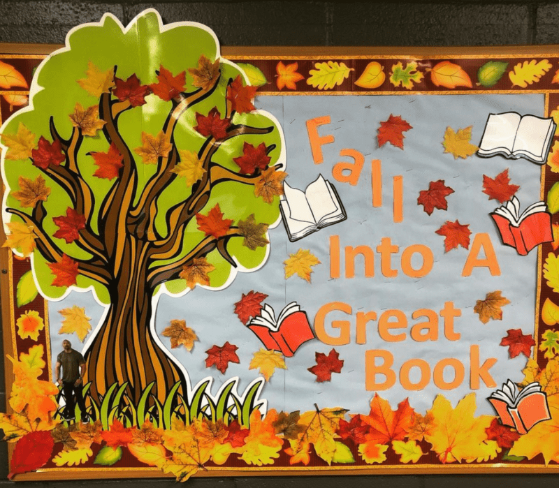 Fall Into a Great Book fall bulletin boards