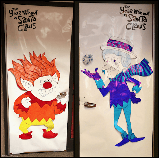 Door with photos of Snow Miser and Heat miser