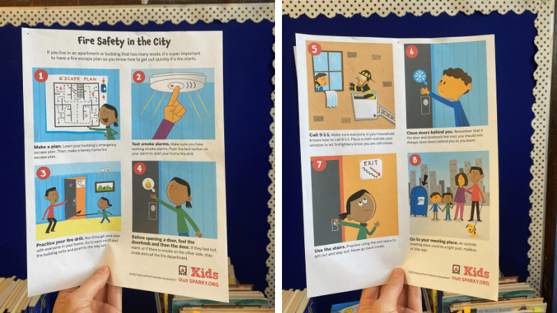 Close-ups of Fire Safety in the City family guide