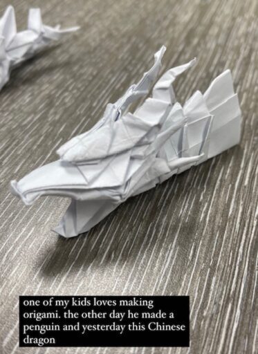 Photo of a student's origami