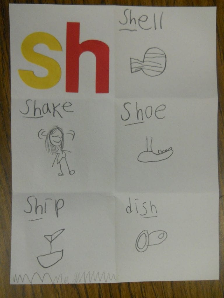 "Sh" foldables for teaching in the 1st grade classroom