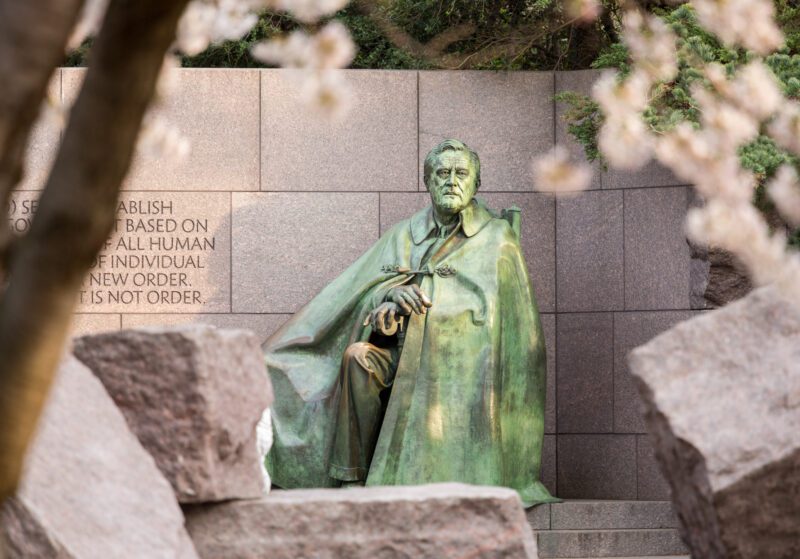 Statue at Roosevelt memorial Washington DC