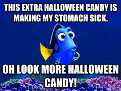 Kids stomach hurting and eating more halloween candy