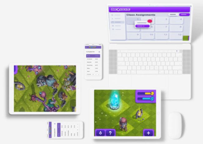 Screen shots of Dreamscape learning game on various devices