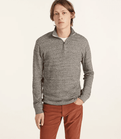 Men's grey knit half zip