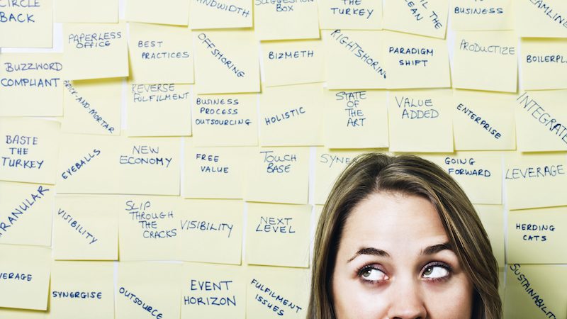Woman rolls eyes at education buzzword