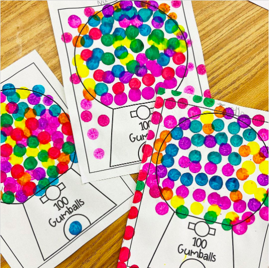 100th day gumball machine project
