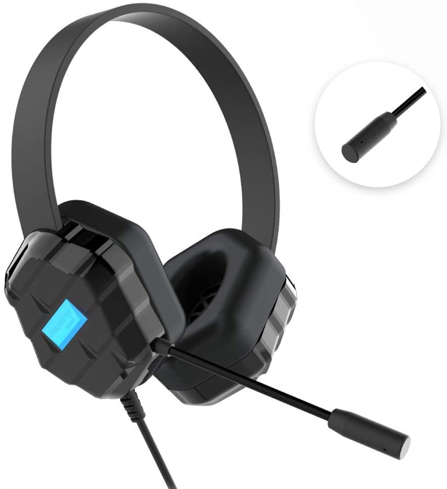 GumDrop DropTech B1 headset with closeup of microphone