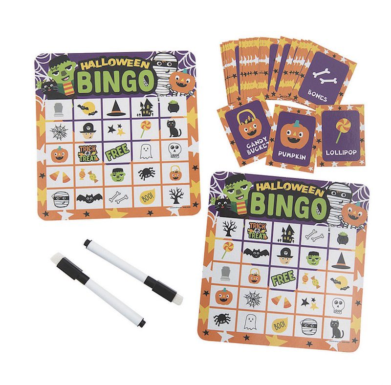 Dry erase boards with Halloween bingo game design