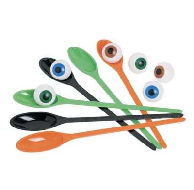 Long spoons with plastic eyeballs
