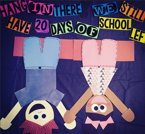Hang in There end of year summer bulletin boards