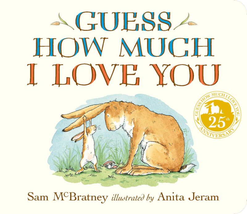 غلاف Guess How Much I Love You بواسطة Sam McBratney ، كمثال على كتب الأطفال في التسعينيات