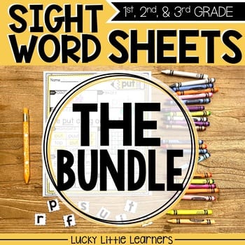 "sight word sheets" by Lucky Little Learners 