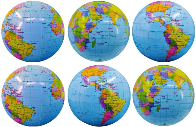 24 x Inflatable World Globe AND 24 x Birthday Pencils Great Gifts for Birthdays 