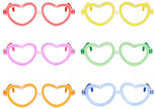 Glowstick heart-shaped glasses for kids