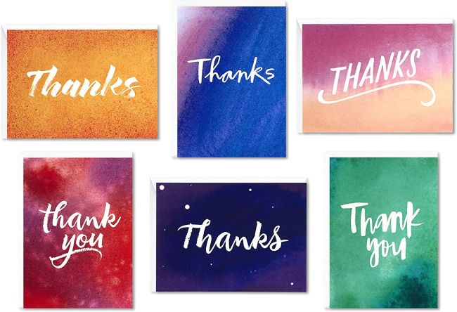Thank You cards in a variety of colors