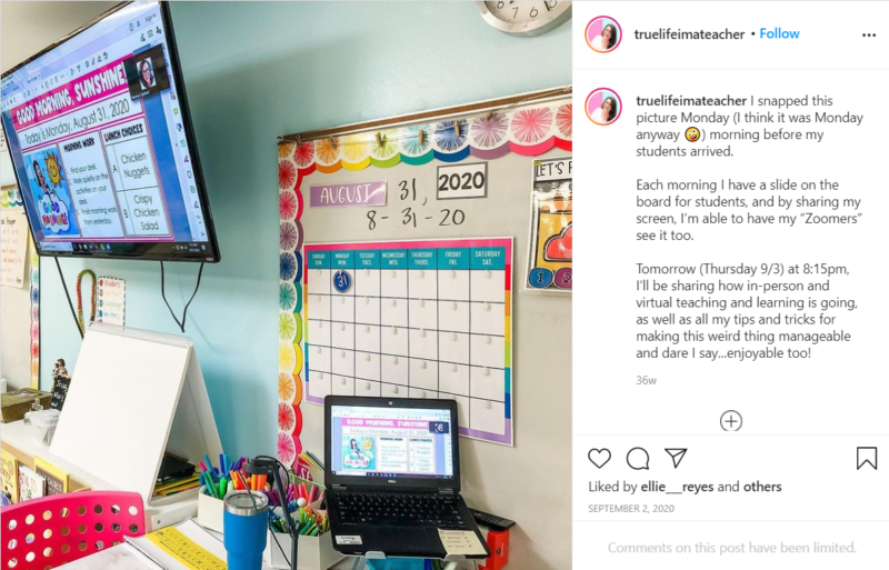 Still of Instagram post classroom ideas