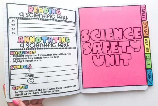 Un cuaderno de ciencias de una página para aprender a leer e interpretar textos científicos.