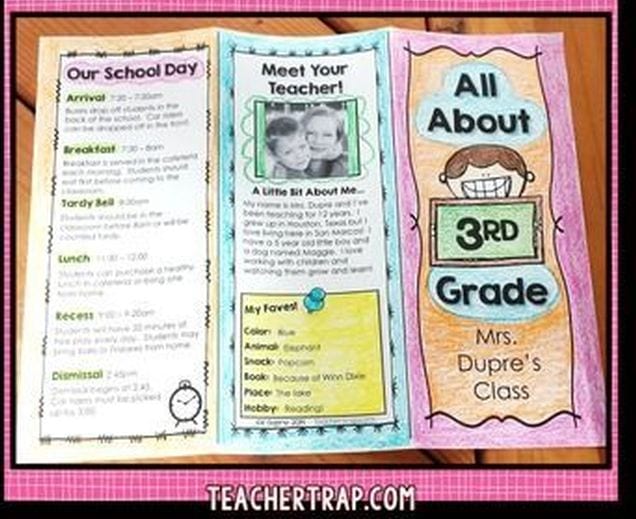 Brochure entitled "all about 3rd grade" (Introduce Yourself to Students)