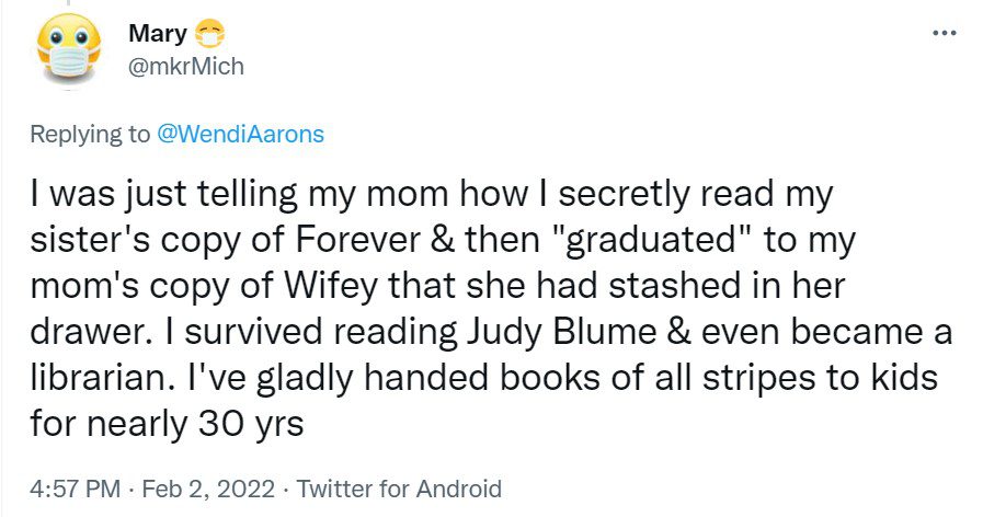 Tweet About Judy Blume from a Librarian