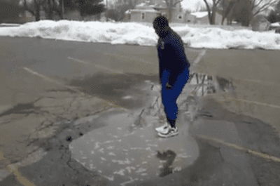 Jumping into a puddle