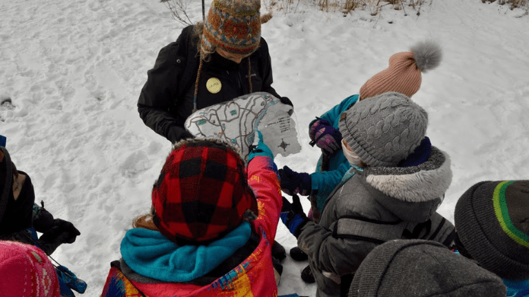 Kids Explore Outside with Map