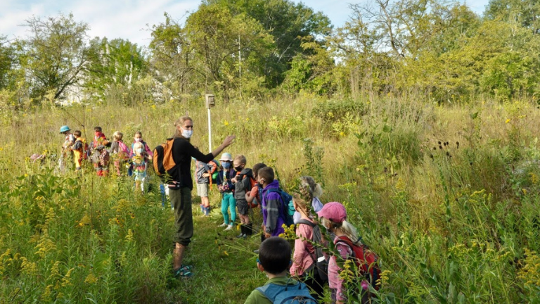 Kids Hiking Outside During COVID