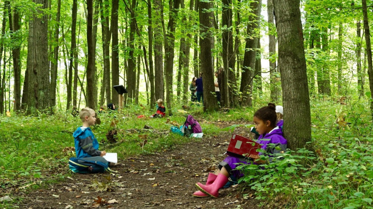 Kids Learning in a Yurt