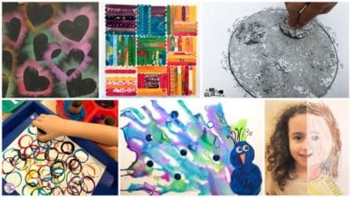 Collage of Kindergarten Art Projects