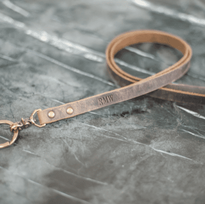 Leather lanyard with initials- coworker gift ideas