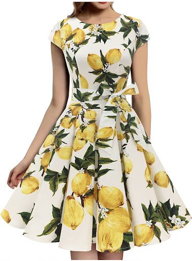 Dress with lemons on it