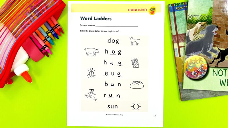 Hoja de trabajo descifrable de Lerner word ladders