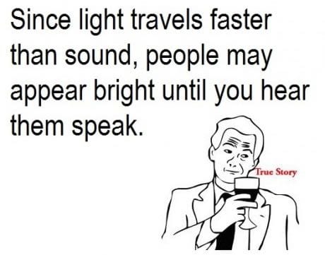 Since light travels faster than sound,