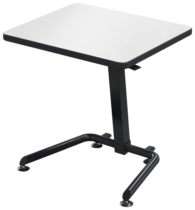 Tilt-N-Nest Adjustable Markerboard Desk by Classroom Select with white surface and black legs