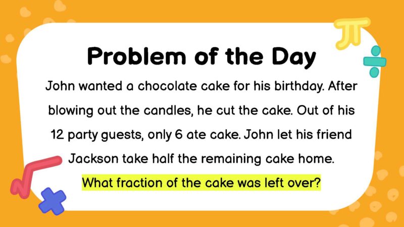 Fractions third grade math word problem