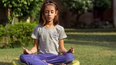 Girl meditating
