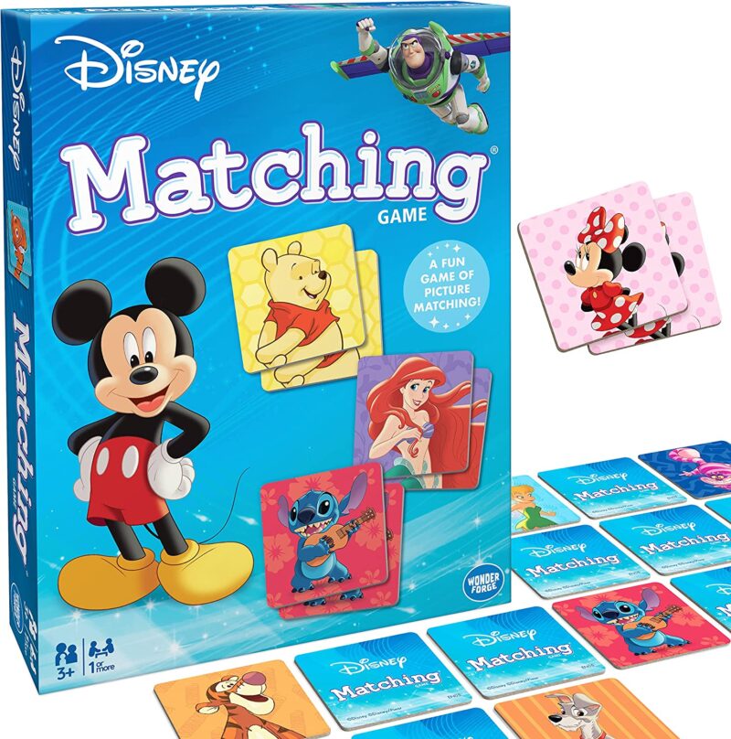 A box has Mickey Mouse on it and says Disney Matching.
