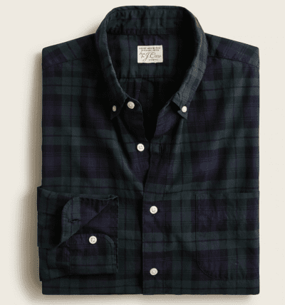 Men's blue and green plaid button up