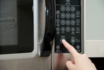 Pushing microwave button