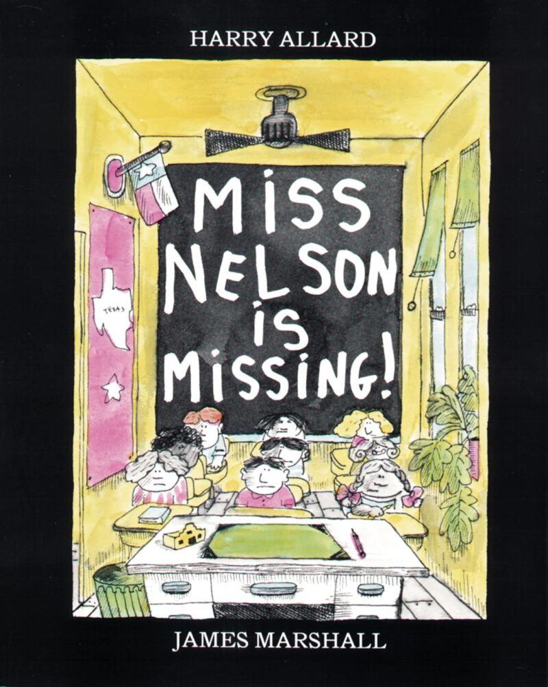 غلاف Miss Nelson مفقود من تأليف Harry Allard ، كمثال على كتب الأطفال في التسعينيات