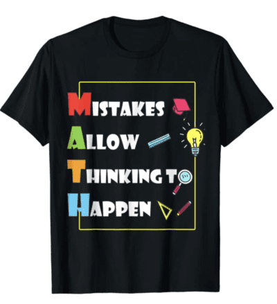 Mistakes allow thinking to happen shirt - teacher t-shirts on Amazon