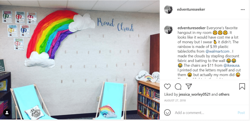 Money-saver classrooms idea for Proud Cloud rainbow decor