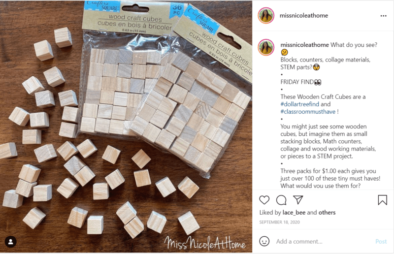 Wooden craft blocks used for STEM classroom projects