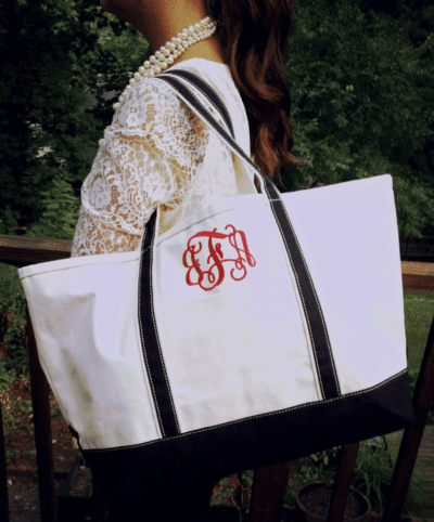 Large monogram tote bag