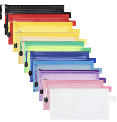 multipack of colored pencil pouches