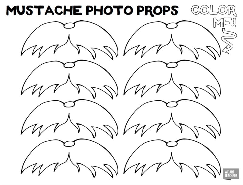 Lorax Mustache Template Printable Sketch Coloring Page
