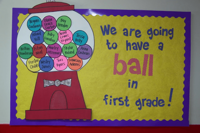 Gumball name bulletin board