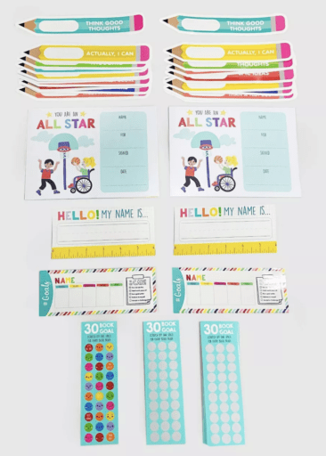 Name tags and desk decal set