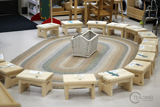 Classroom with chairs arranged in a circle